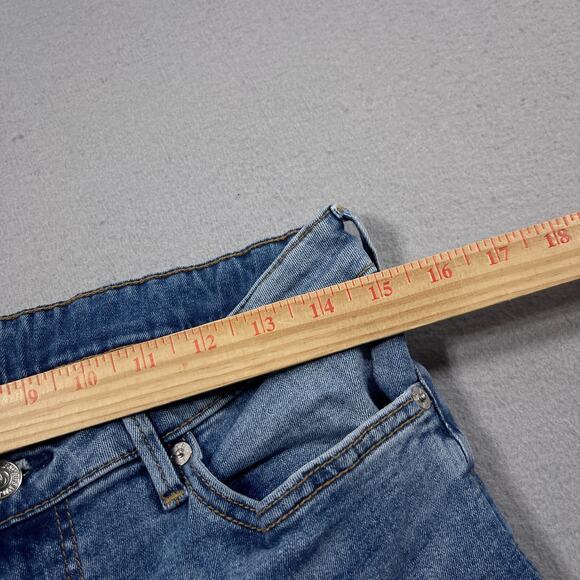 True Religion Stella Jeans Women 32 Mid Rise‎ Skinny Blue Denim Raw Hem Stretch - Picture 8 of 13